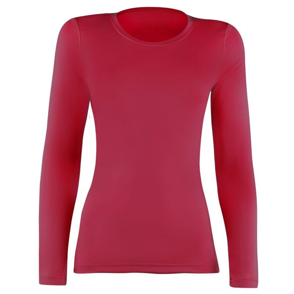 Rhino Womens/Ladies Sports Baselayer Long Sleeve (Pack of 2) / Red
